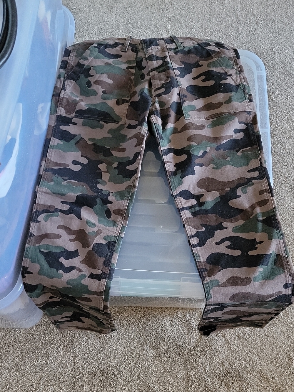NILI LOTAN Jenna Pants Womens 4 Camo Print Fall Green Brown Black Ankle Straight